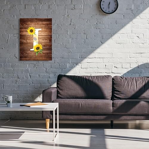 Miniatura 5 de Lienzo decorativo de pared con letras I para decoración de pared, lienzo con letras I y girasol, para decoración de pared del hogar, sala de estar