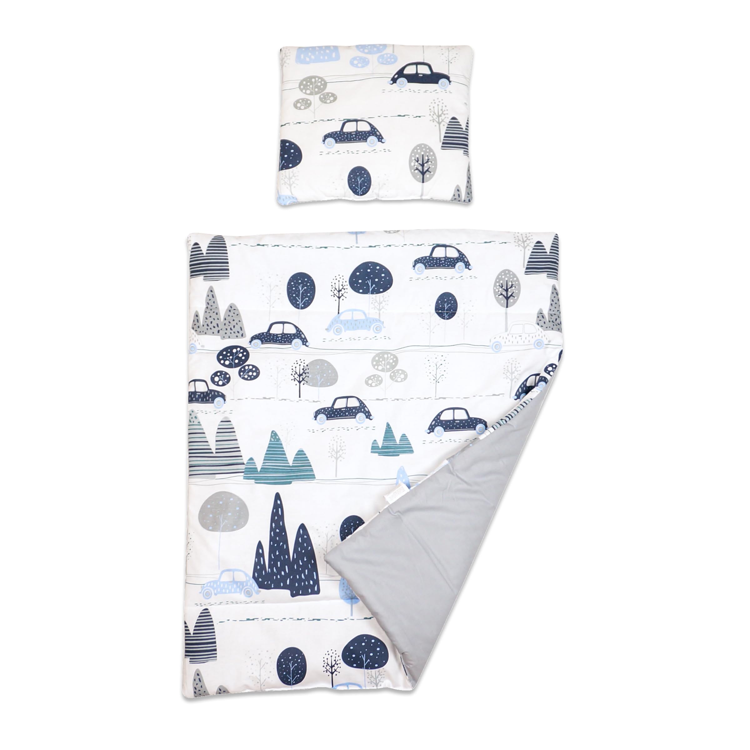 Baby Comfort 2 Piece Kids Bedding Set 100x75 cm Duvet Cover & Pillowcase for Toddler Cot 12M+ (Cars)
