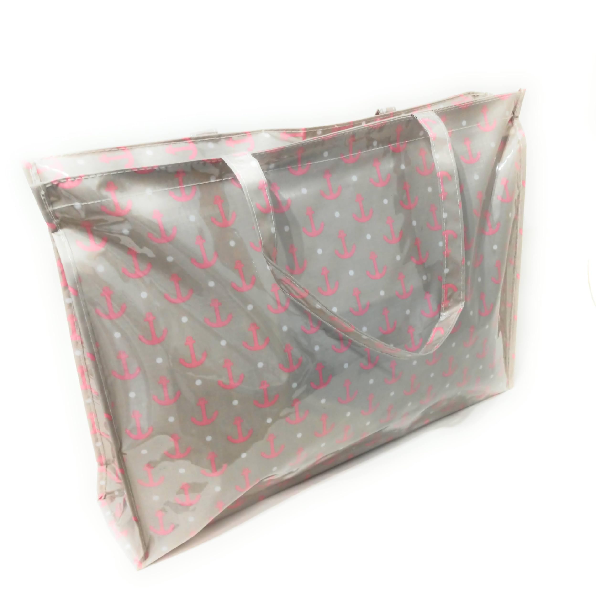BRANDELIA Bolso Grande Playa de Plástico Reciclado de Mujer Bolso playa grande xxl familiar Impermeable con Cremallera y Bolsillo Interior
