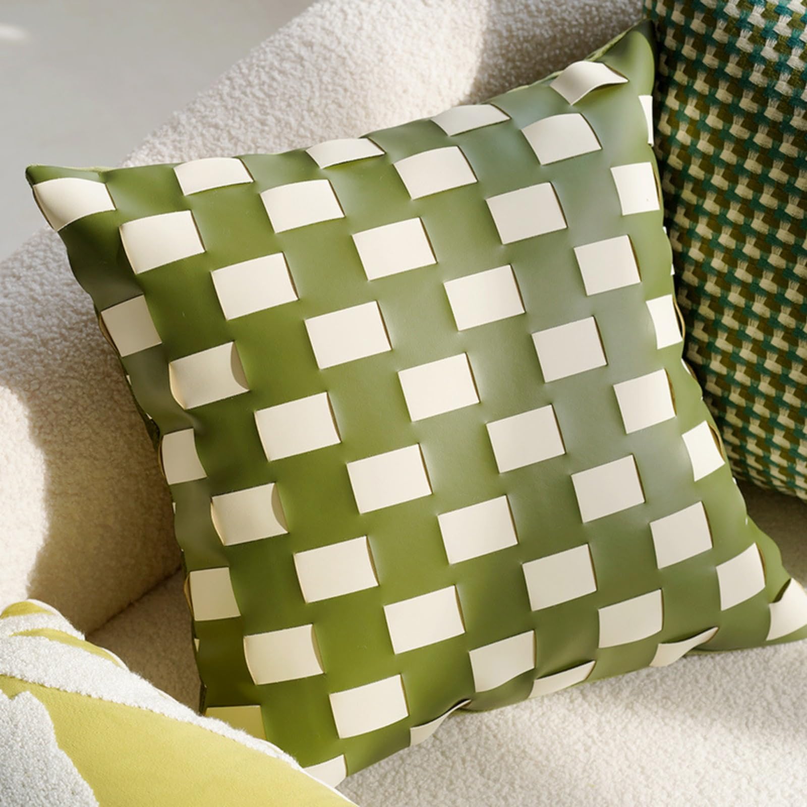 Housses de coussin chenille 45x45 douces et confortables à rayures verticales