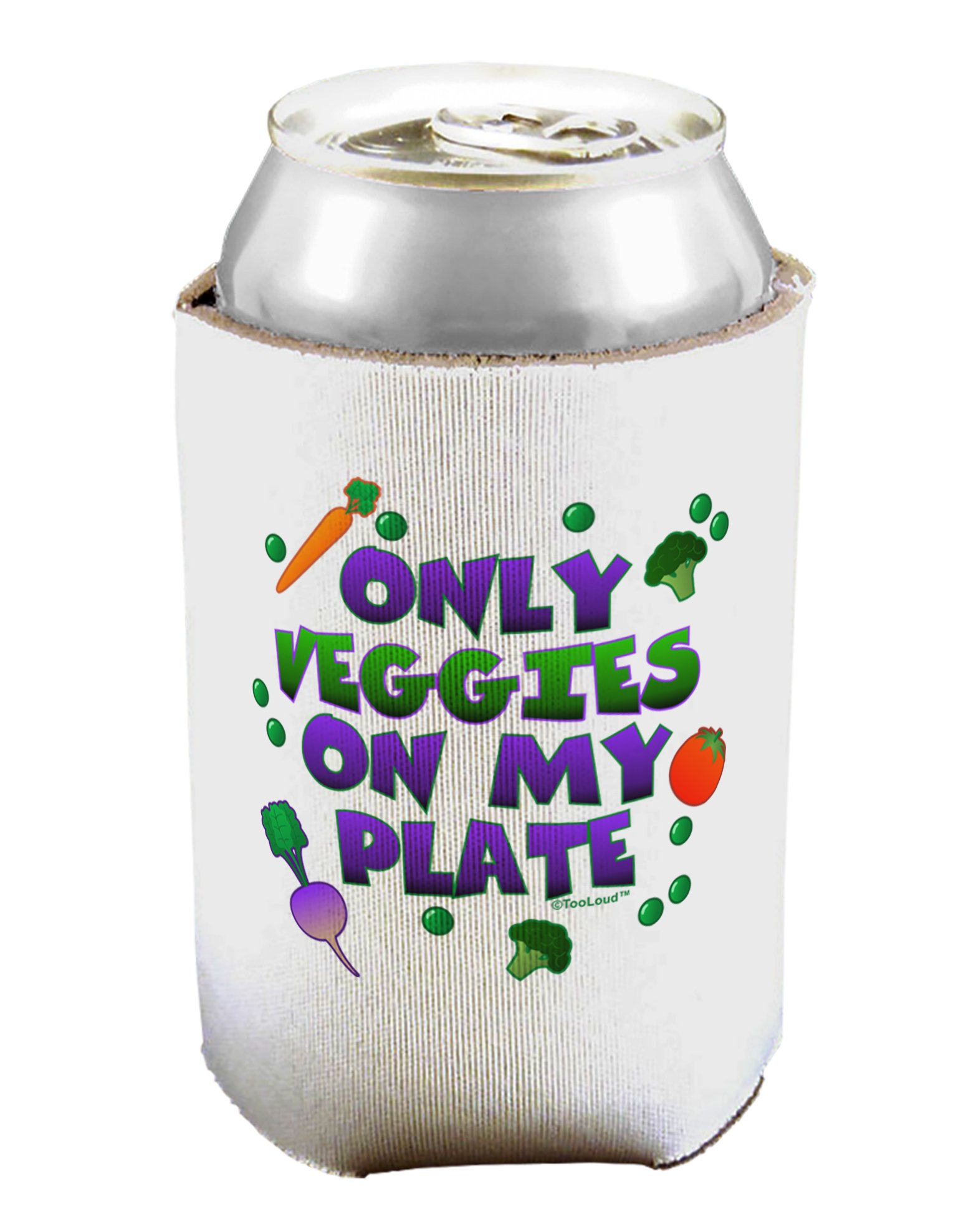 TOOLOUD Only Veggies On My Plate Can/Bottle Insulator Cooler - 2 Pack