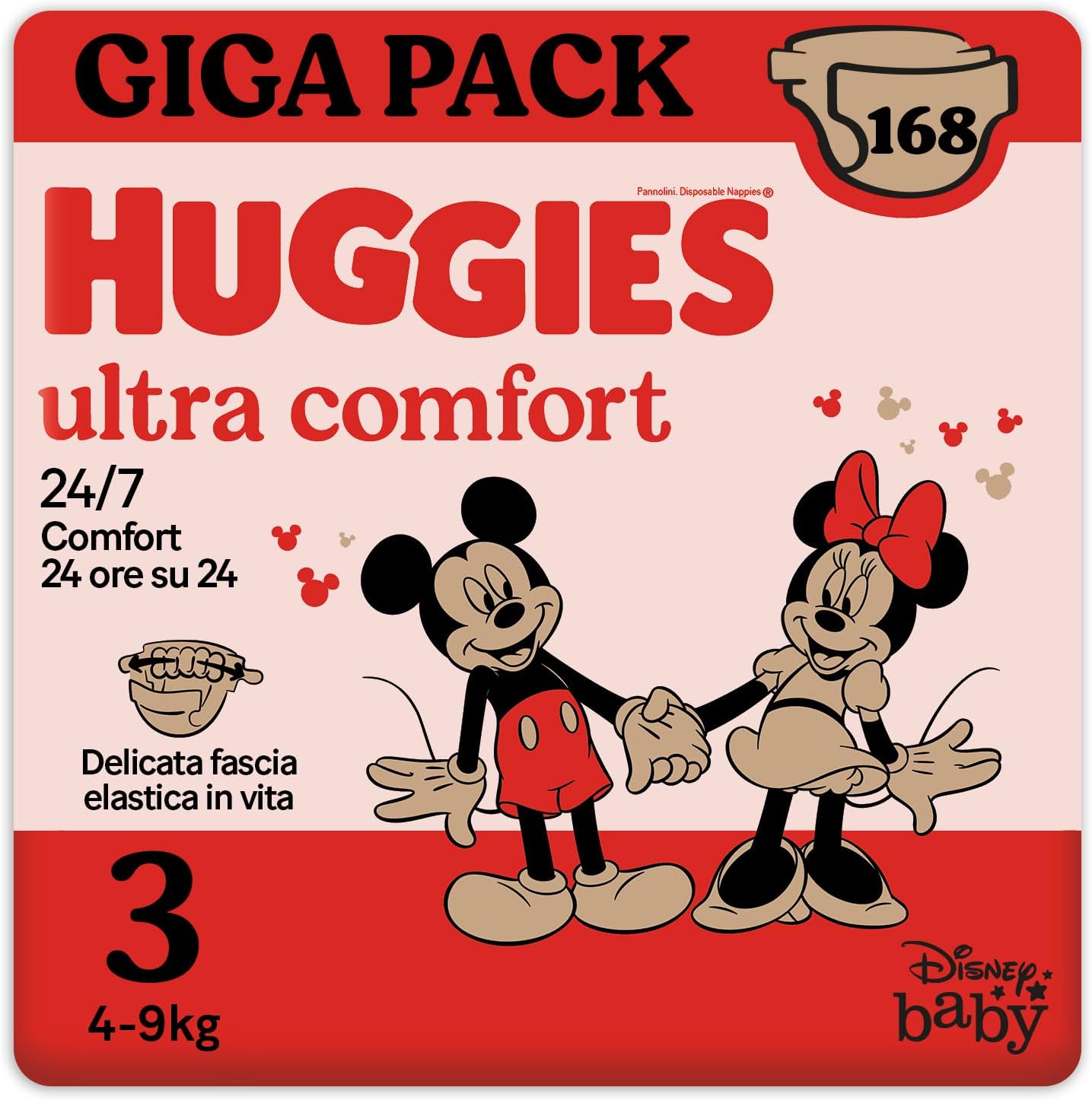 Ultra Comfort Gigapack, Size 3 (4-9kg), Pack of 168 Diapers