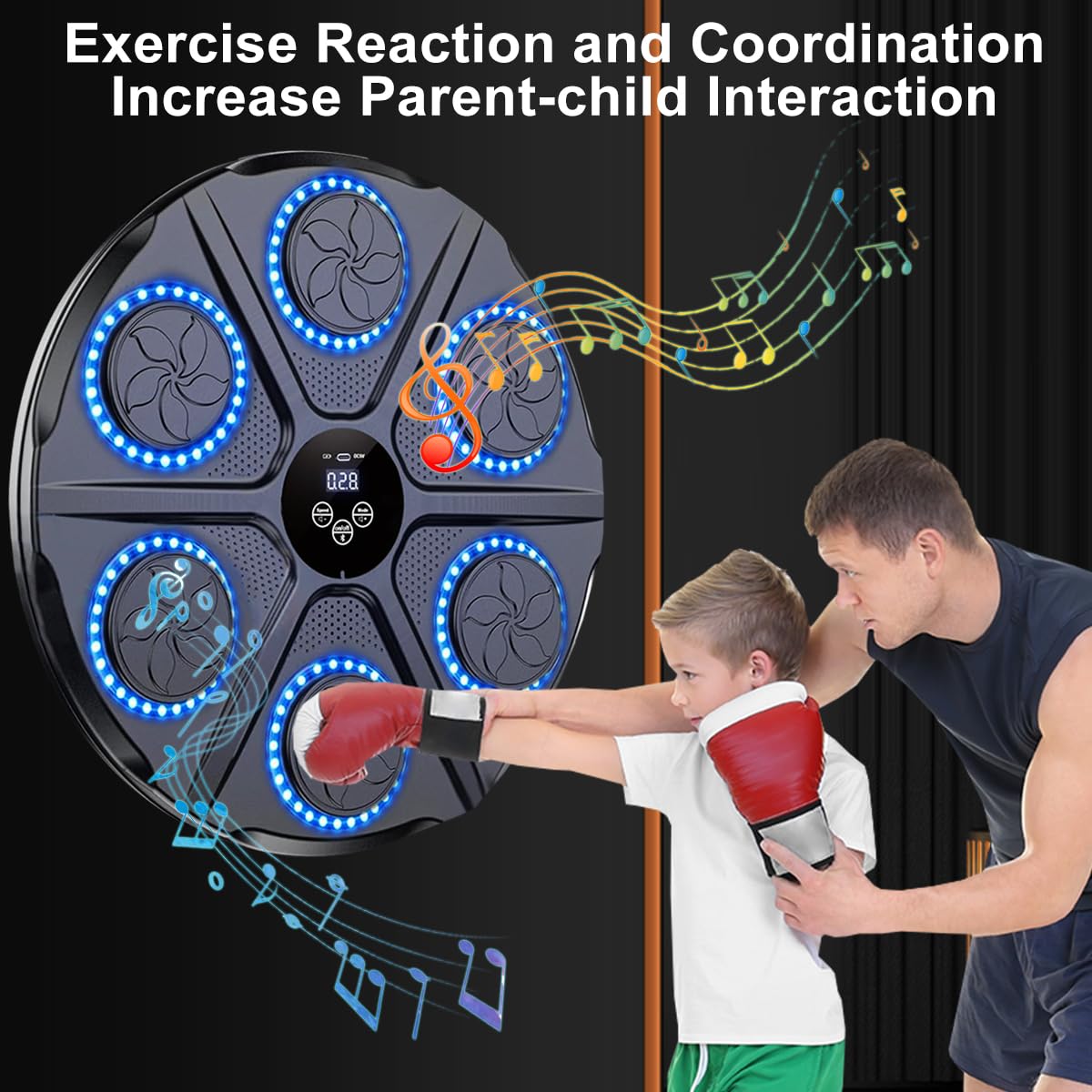 Macchina Da Boxe Musicale Con Luci LED E Bluetooth - 12 Velocità Con Guanti Per Allenamento Casa - Foto 5