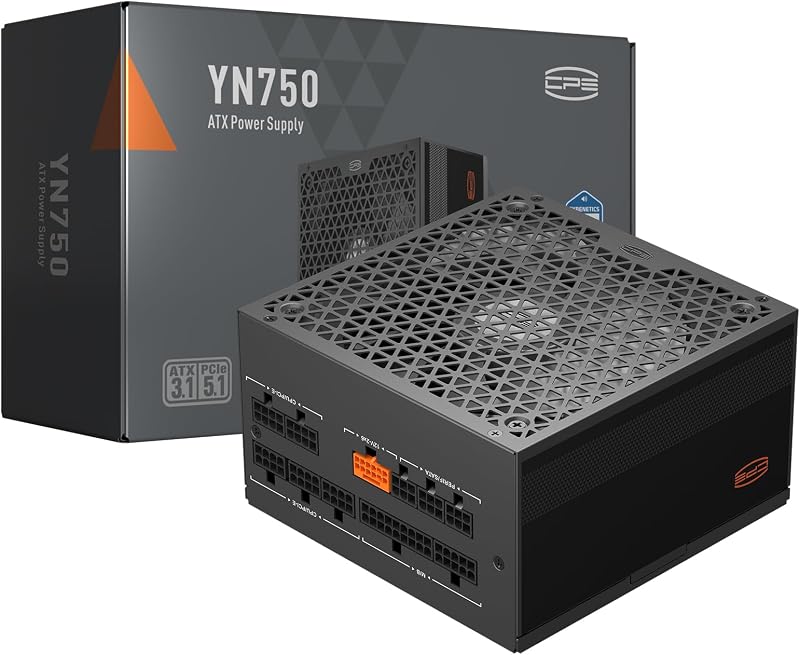 PCCOOLER PSU CPS YN750 Fuente de alimentación, PCIe 5.1 y ATX 3.1 totalmente modular con certificación 80 Plus Gold, amplia compatibilidad, ventilador FDB de 135 mm, condensadores electrolíticos japoneses completos - Garantía de 10 años (750 W)