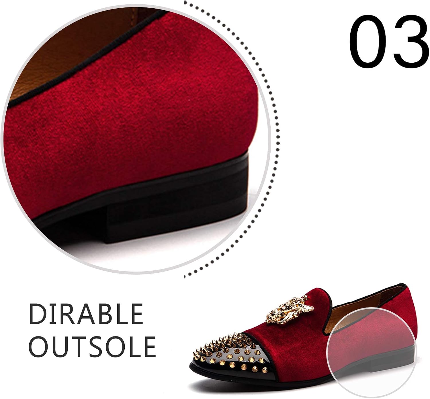 Men Genuine Leather Mens Metallic Textured Slip-on Glitter Loafers Shoes - Image 4