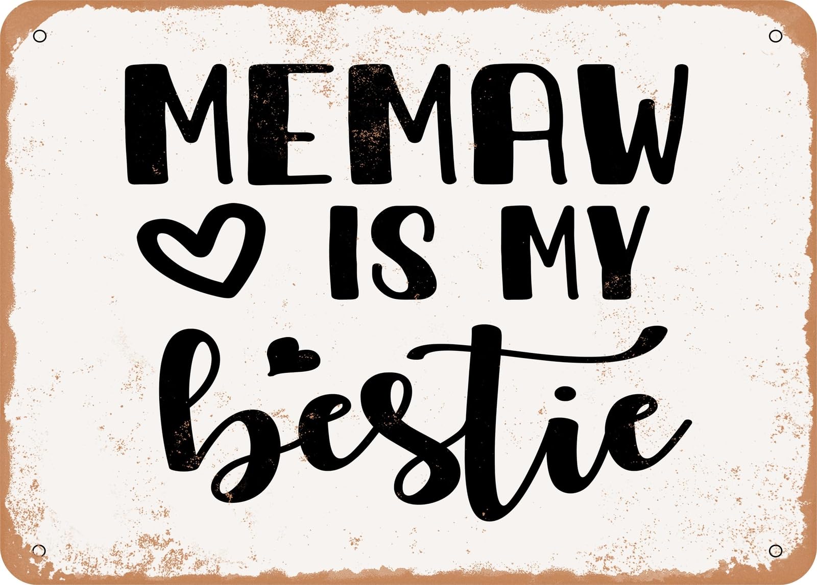 Miaomansenstore Metal Sign - Memaw Is My Bestie - Vintage Look Sign Home Decor
