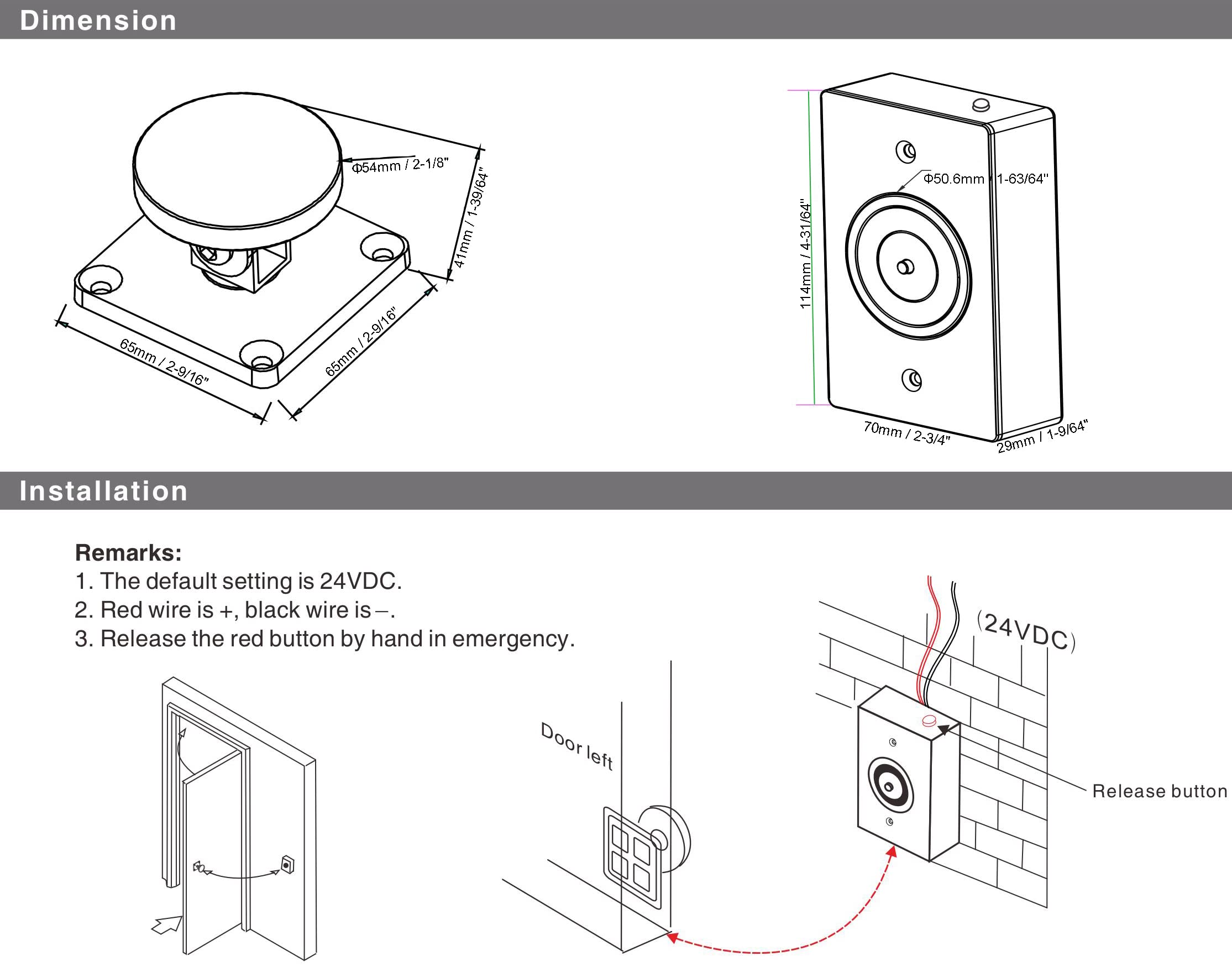 UHPPOTE 50kg 110Lbs Fuerzas América Tipo Pared Montaje Emergencia A Prueba De Humo Puerta Soporte