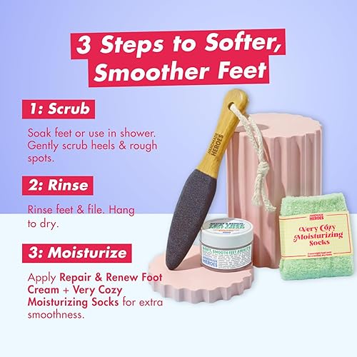 Miniatura 3 de Handmade Heroes Exfoliante de pies  Piel profunda más suave para zonas secas y ásperas y talones agrietados  Exfoliante natural para una piel suave