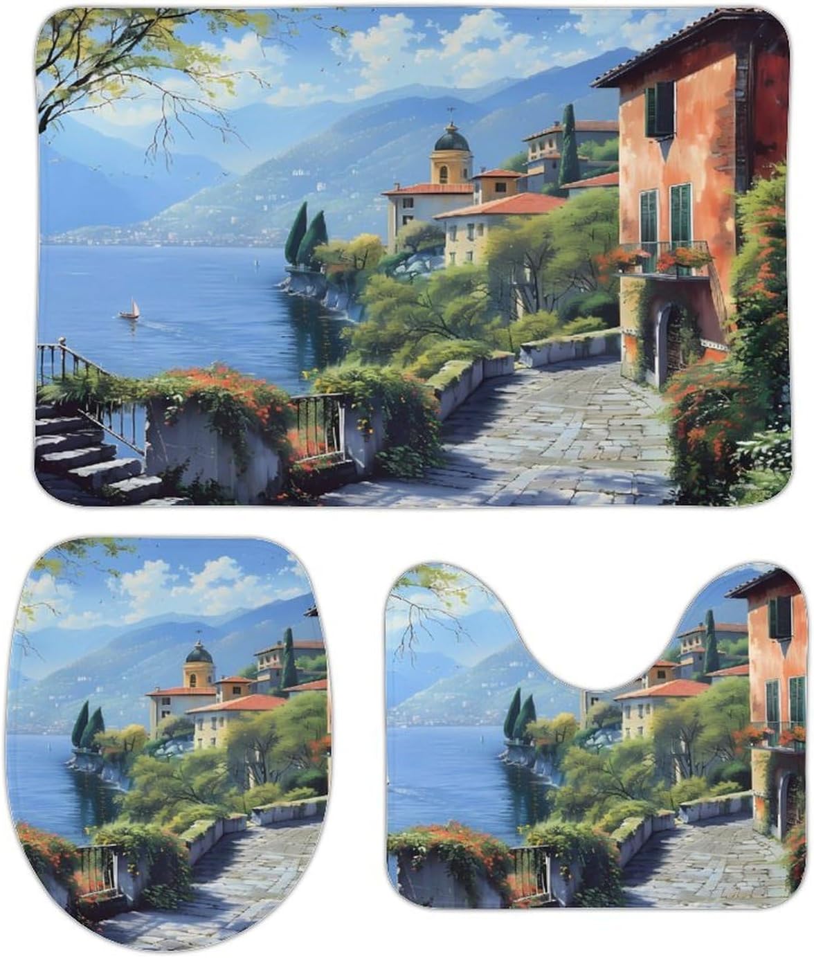 Italy Lake Como Landscape Boys Girls Short Sleeve Shirts Graphic T-Shirts Crewneck Casual Printed Tee