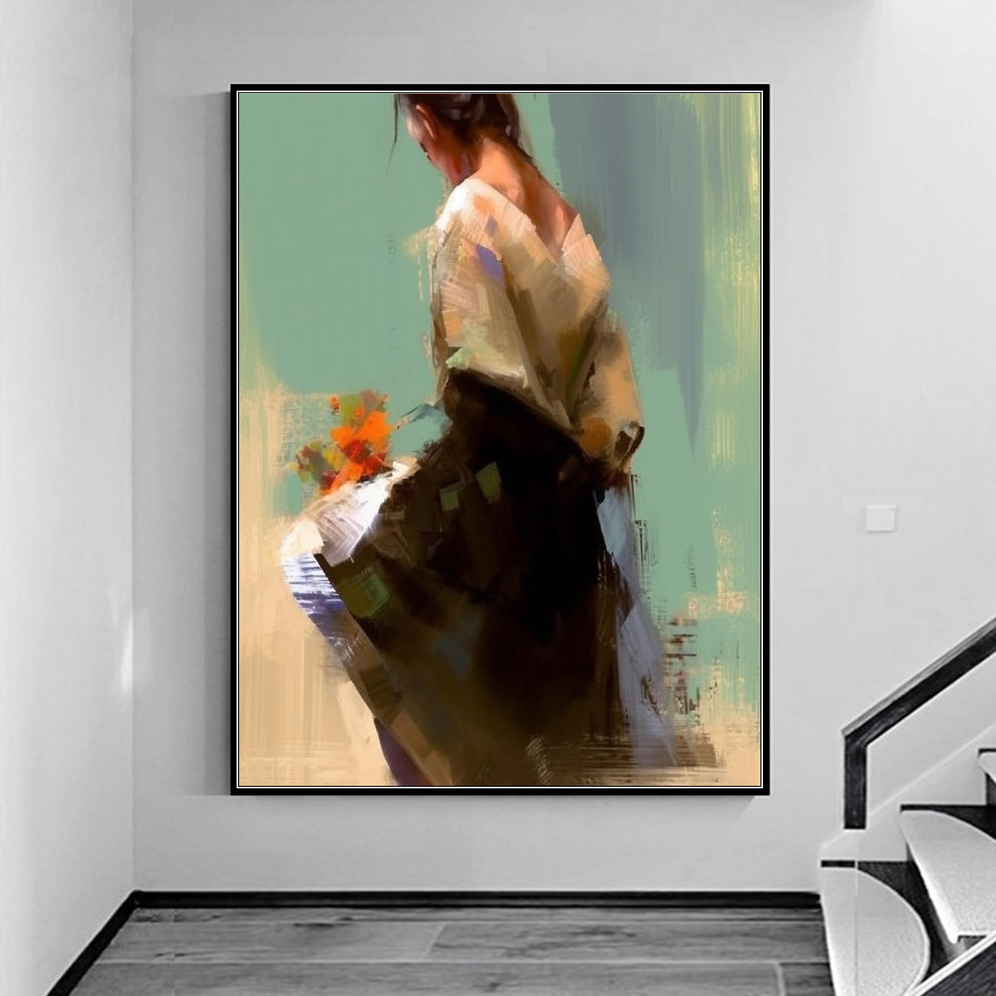 WOMAN 油絵アート Amazon.com: Yahedoba Original female figure oil painting, original