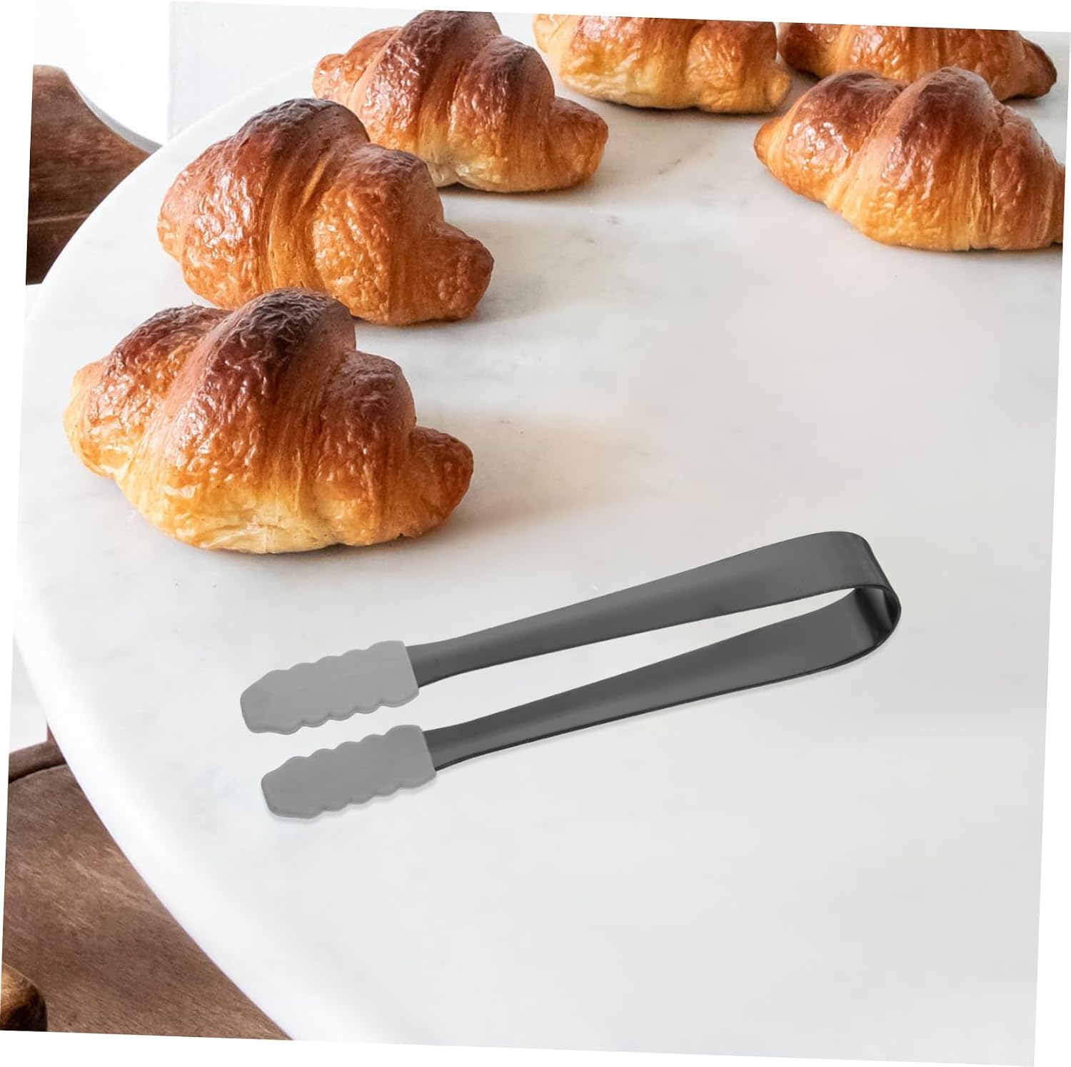Cabilock 4pcs Stainless Steel Ice Tongs for Ice Cubes Sugar Cubes Kitchen and Bbq
