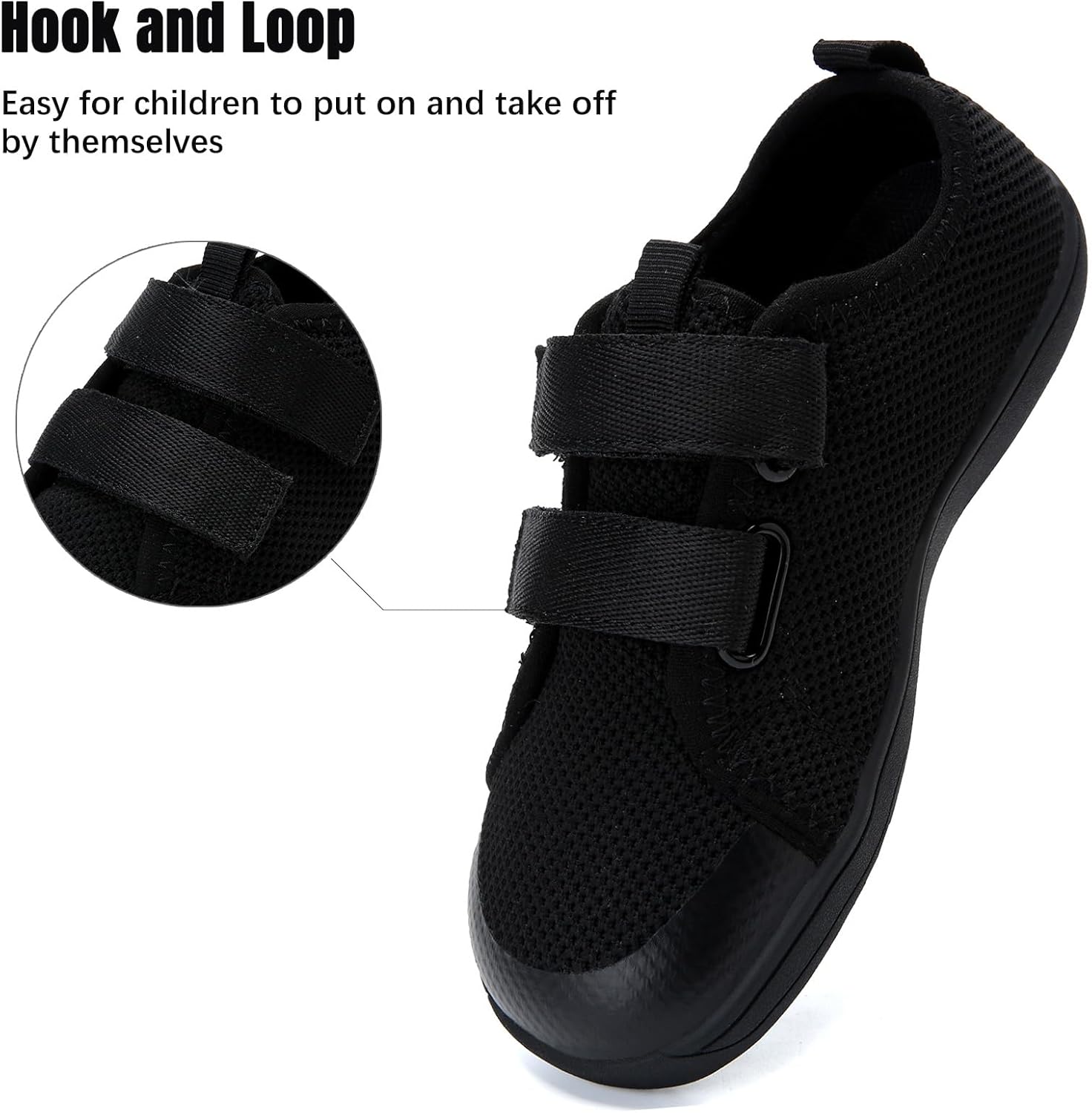 WateLves Toddler Little Kid Wide Barefoot The First Walking Shoes Girls Boys Breathable Lightweight Splay Naturally Minimalist Sneakers(Black,27) - Image 7