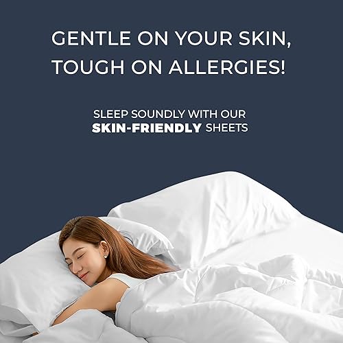 Miniatura 8 de Sweave Optimal Blend de viscosa orgánica hecha de bambú con sábanas de algodón de fibra larga de lujo, juego de sábanas de 4 piezas, doble puntada y