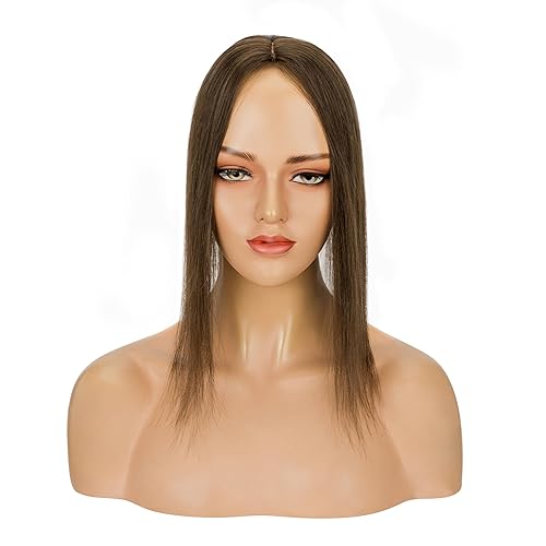 Miniatura 164 de Hairro 100% Real Human Hair Toppers for Women No Bang, Clip in Real Hairpieces, Breathable Silk Base for Covering Greyish Thinning Hair Loss on Top