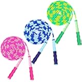GRAWUN Jump Rope For Kids, Soft Beaded Jump Rope, Adjustable Length Tangle-Free Segmented Soft Beaded Skipping Rope，for Women, Men and Kids Keeping Fit, Workout and Weight Loss