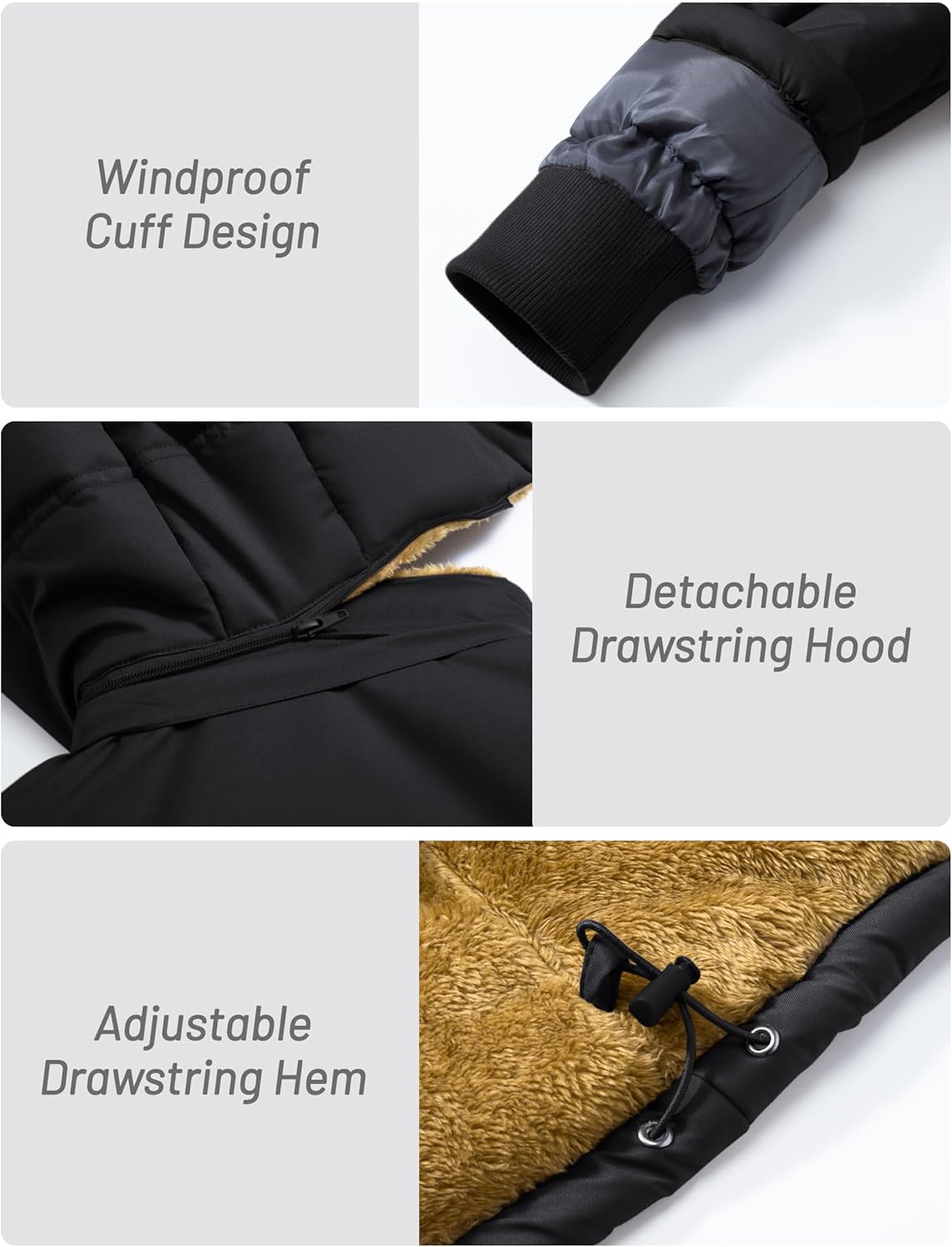 EKLENTSON Men's Winter Parka Jacket Water Repellent Windproof Sherpa Lined Jacket Thermal Warm Coat with Hood - Image 5