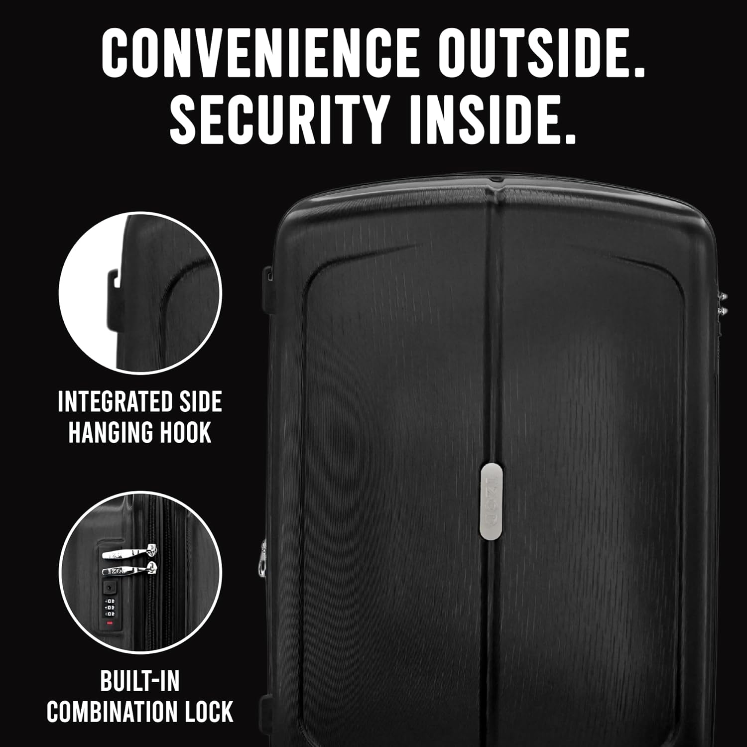 IZOD Mateo 20 Inch Carry-On Expandable Hardside Luggage, Black