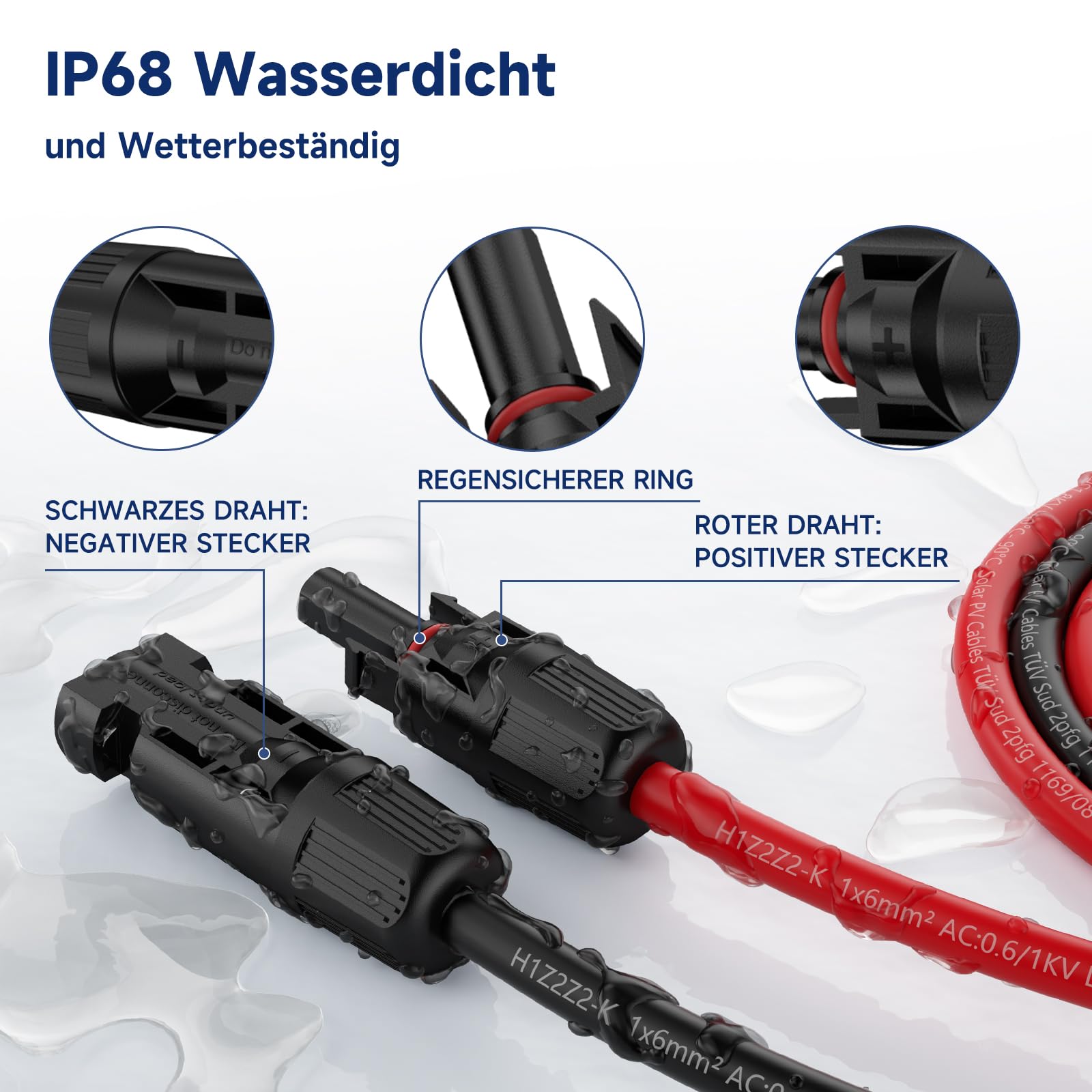 3.5M 4mm² Câble D'Extension Solaire, Rallonge De Câble Solaire, Câble