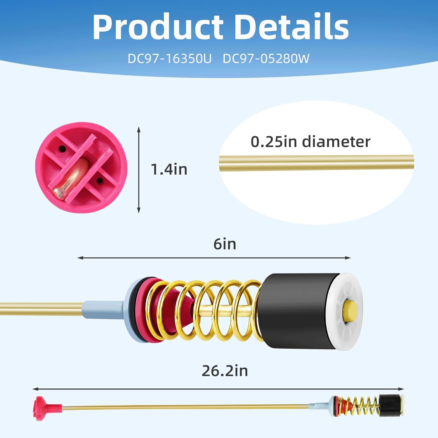 Upgraded DC97-16350U DC97-16350T Washer Suspension Rods for SAMSUNG WA50R5200AW/US WA45T3200AW/A4 WA50R5400AV/US WA50R5400AW/US