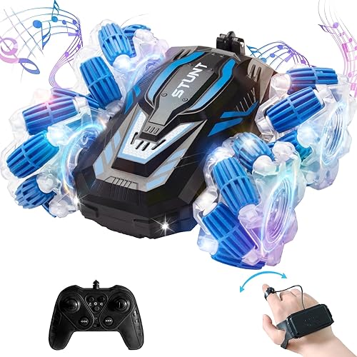 Miniatura 13 de Coche de Acrobacias RC, 2.4GHz Tracción 4WD Coche de Juguete Controlado Remotamente con Sensor de Gestos, Coche de Control Remoto Manual con Volteo