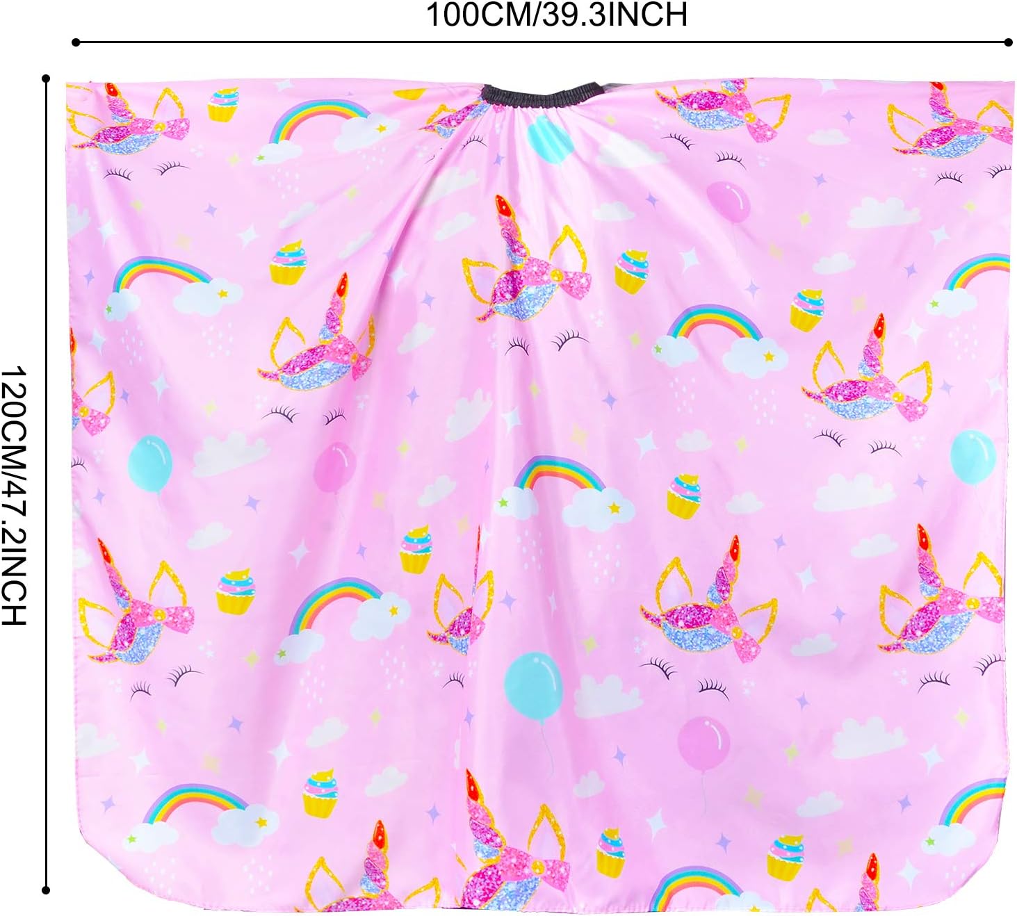 Kids Haircut Cape Waterproof Barber Cape Cover, Unicorn Hair Cutting Cape for Girls with Adjustable Snap Closure (Unicorn)