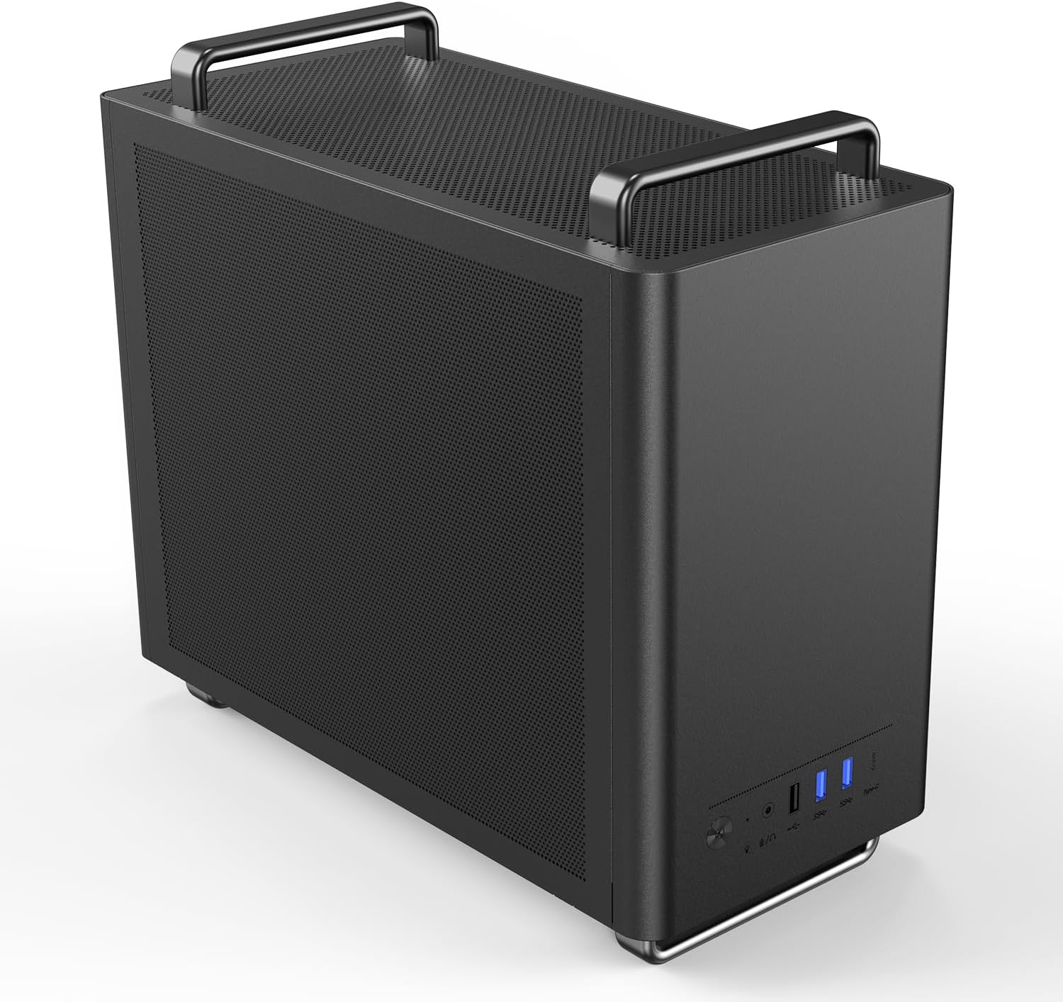 Micro ATX Case, MATX PC Case with Handle for ITX MATX Motherboard, Support for 240 mm Coolers, Graphics Cards up to 310 mm Length, and Micro Power Supply and ATX Standard Power Supply(Without Fans)