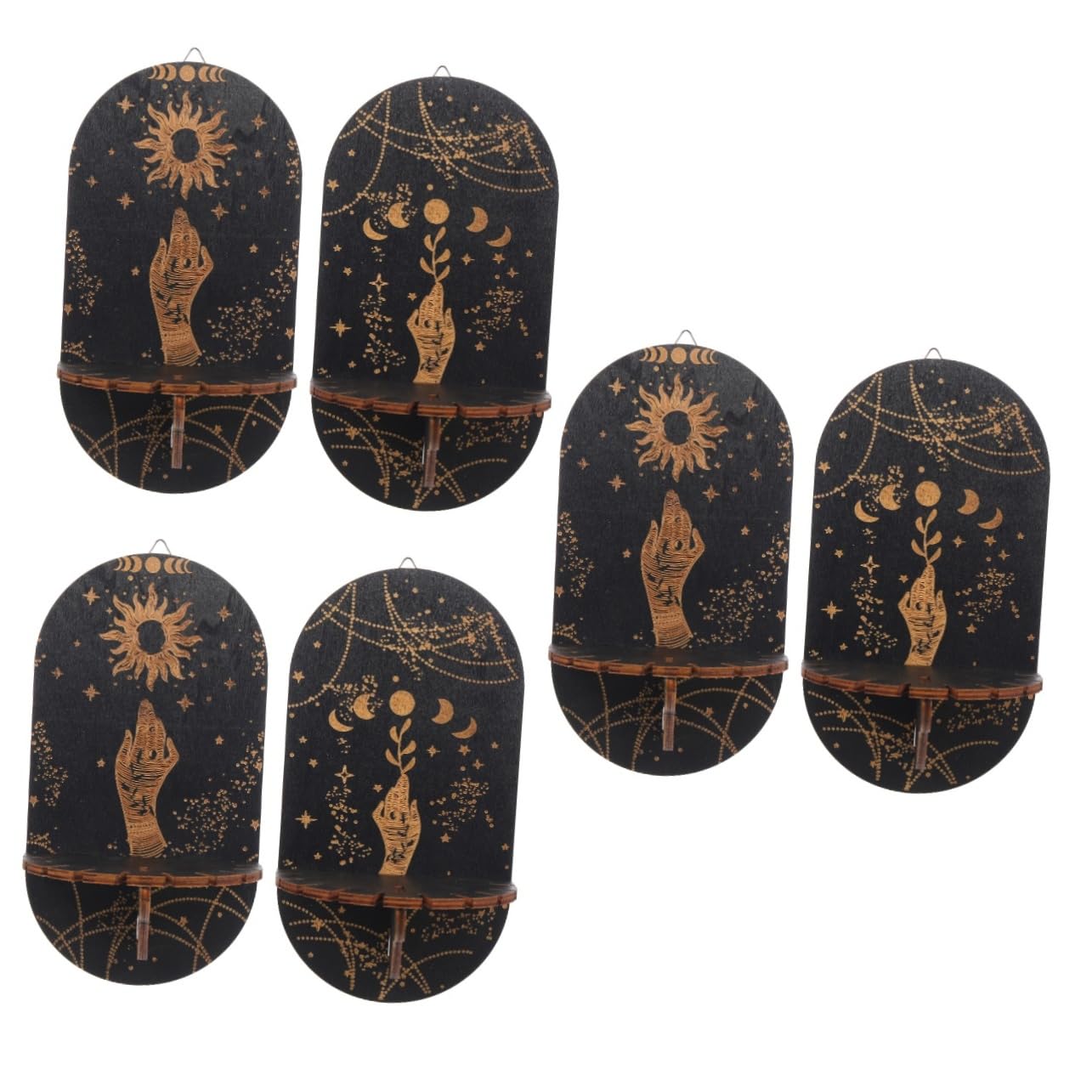 Estante de pared de estilo bohemio de 6 piezas para exhibir figuras
