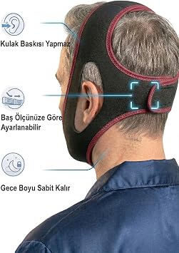 Horlama Önleyici Çene Şekillendirici Toplayıcı Gıdı Giderici Yüz Maskesi Uyku Çene Boyun Bandı, Bordo