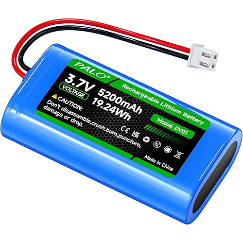 5200mAh 3.7v Lithium ion Battery with JST-PH JST 2.54/2P Plug(Not JST-PH 2.0 2-Pin) Rechargeable Battery Pack Lithium 3.7 Volt Batteries for RC Toys, Lighting,DIY Equipment(1S2P)