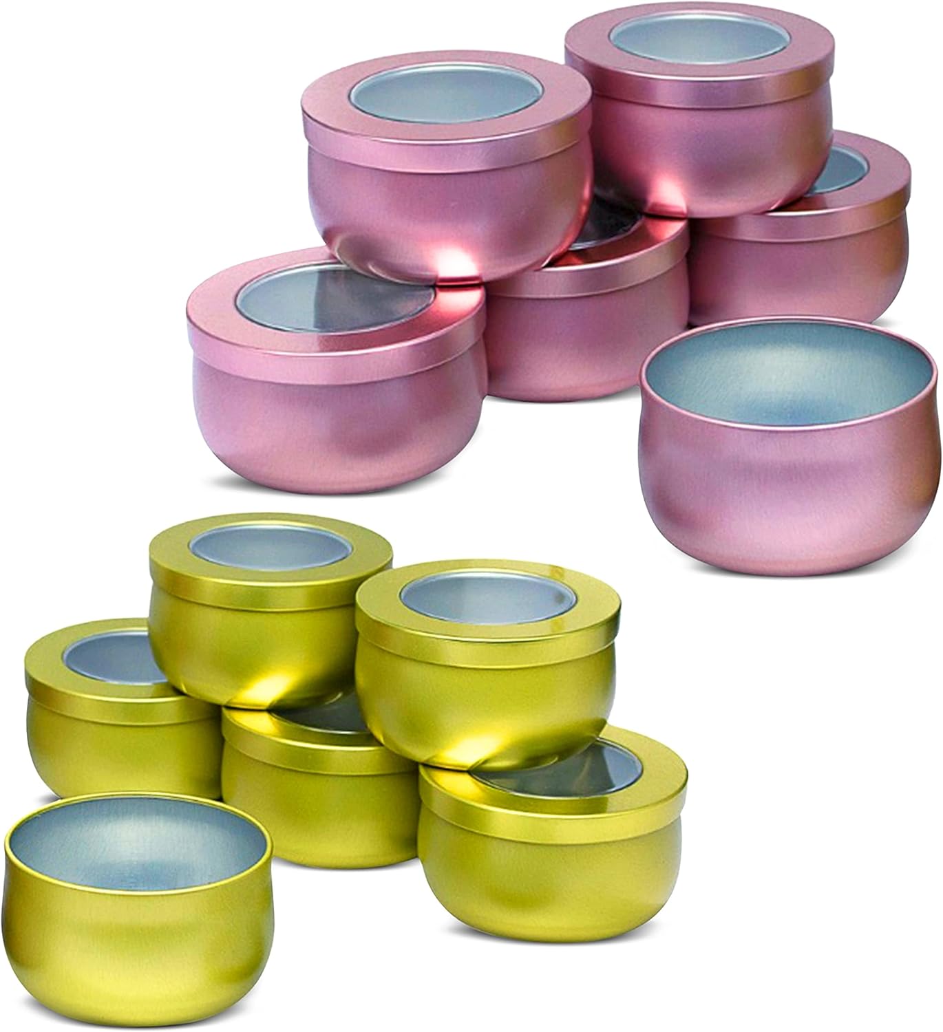 A SALE OF 12 Piece Candle Tins Jars with Lid 8 oz