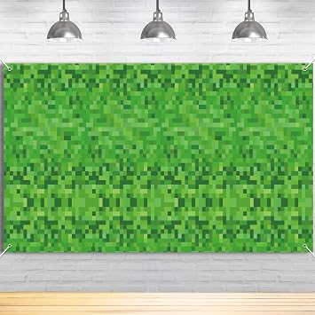 Pixel Party Backdrop Banner Decorations Pixel Theme Birthday Background Cloth Includes Video Game Party Background Cloth and Video Game Backdrop Banner for Kids Boys Gamer Shower Birthday Supplies