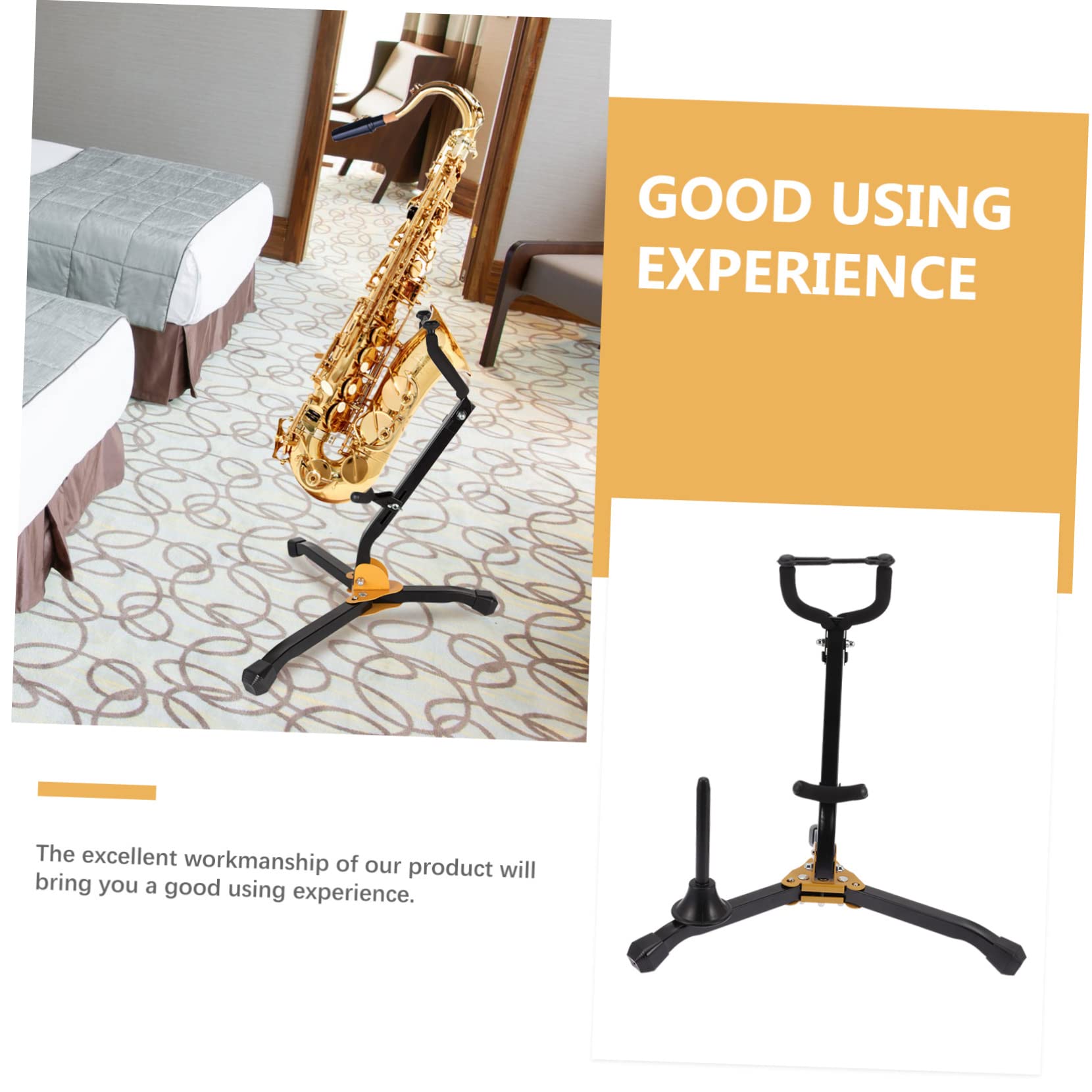 VICASKY Faltbarer Saxophonständer Tragbarer Saxophonhalter mit Schwamm aus Eisen und Abs Professionell für Altsaxophon und Tenorsaxophon für Zuhause und Musikunterricht