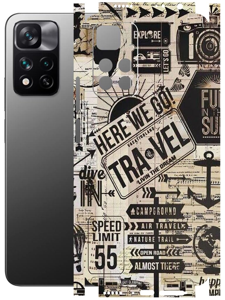 AtOdds - Full Body Back Screen Guard Protector Film - Lamination Wrap Skin Sticker Compatible with XIAOMI Mi 11i / 11i HYPERCHARGE (5G) | Scratchproof Matte Finish (Explore)-image-23