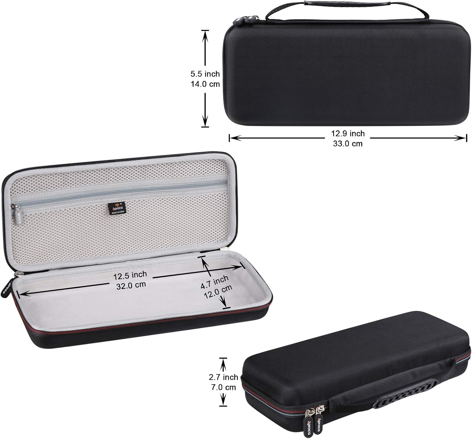 Aproca Keyboard Case Compatible with RK Royal KLUDGE RK61 / Razer Huntsman Mini/Keychron K7 Ultra-Slim Wired 60% Mechanical Gaming Keyboard, Portable Storage Bag for Accessories (Case Only)