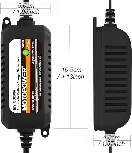 Miniatura 9 de MOTOPOWER MP00205C 12V 800mA Cargador de batería automático, mantenedor de batería, cargador de goteo y desulfatador de batería