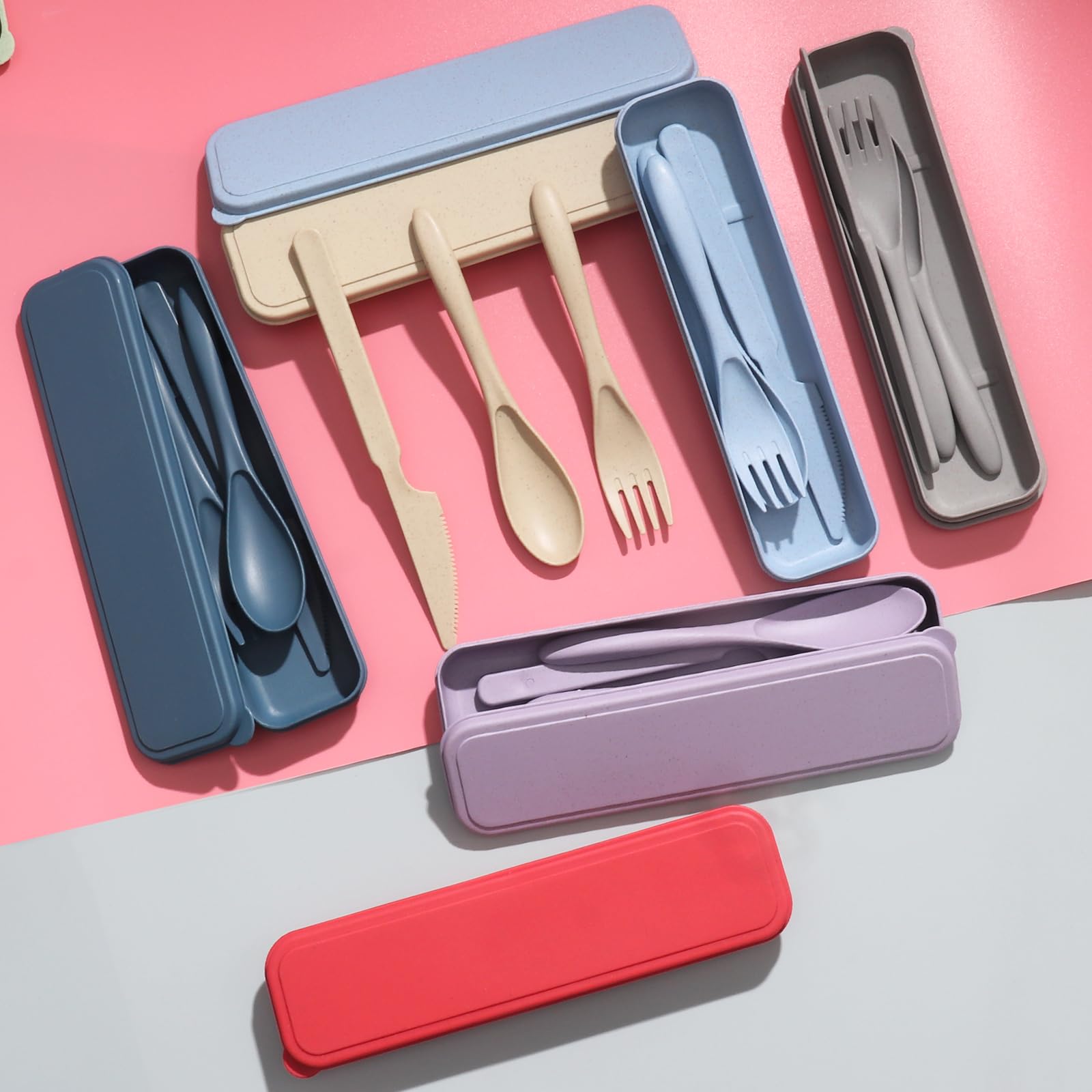 4 Pezzi Custodia Portatile per Posate, Portaposate da Viaggio