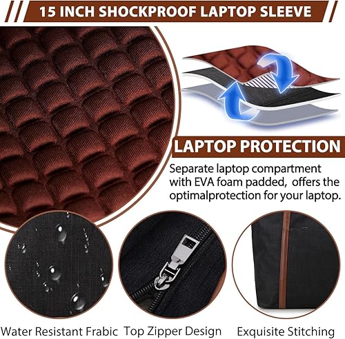 Miniatura 5 de VX VONXURY Bolsa de mano para laptop para mujer, bolsa grande para profesores, bolsa de trabajo para computadora de 15.6 pulgadas