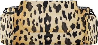 CUPADA Cow Pattern Spots Texture Universal Stroller Organizer, Animal Skin Stroller Organizer Bag with Cup Holders Removable Shoulder Strap Fits Most Baby and Pet Strollers