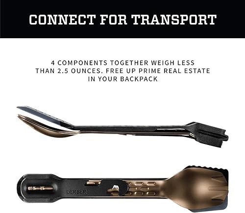 Miniatura 3 de Gerber Gear 31-003465N ComplEAT Juego de utensilios de cocina para acampar, bronce quemado