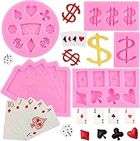 Vista 1 de ZiXiang Moldes de silicona de póquer, molde de casino para fondant, moldes de chocolate para decoración de pasteles, decoración de cupcakes
