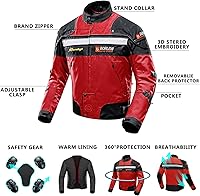 Vista 6 de BORLENI Chaqueta de moto para motociclista, resistente al viento, equipo de protección de todo el cuerpo