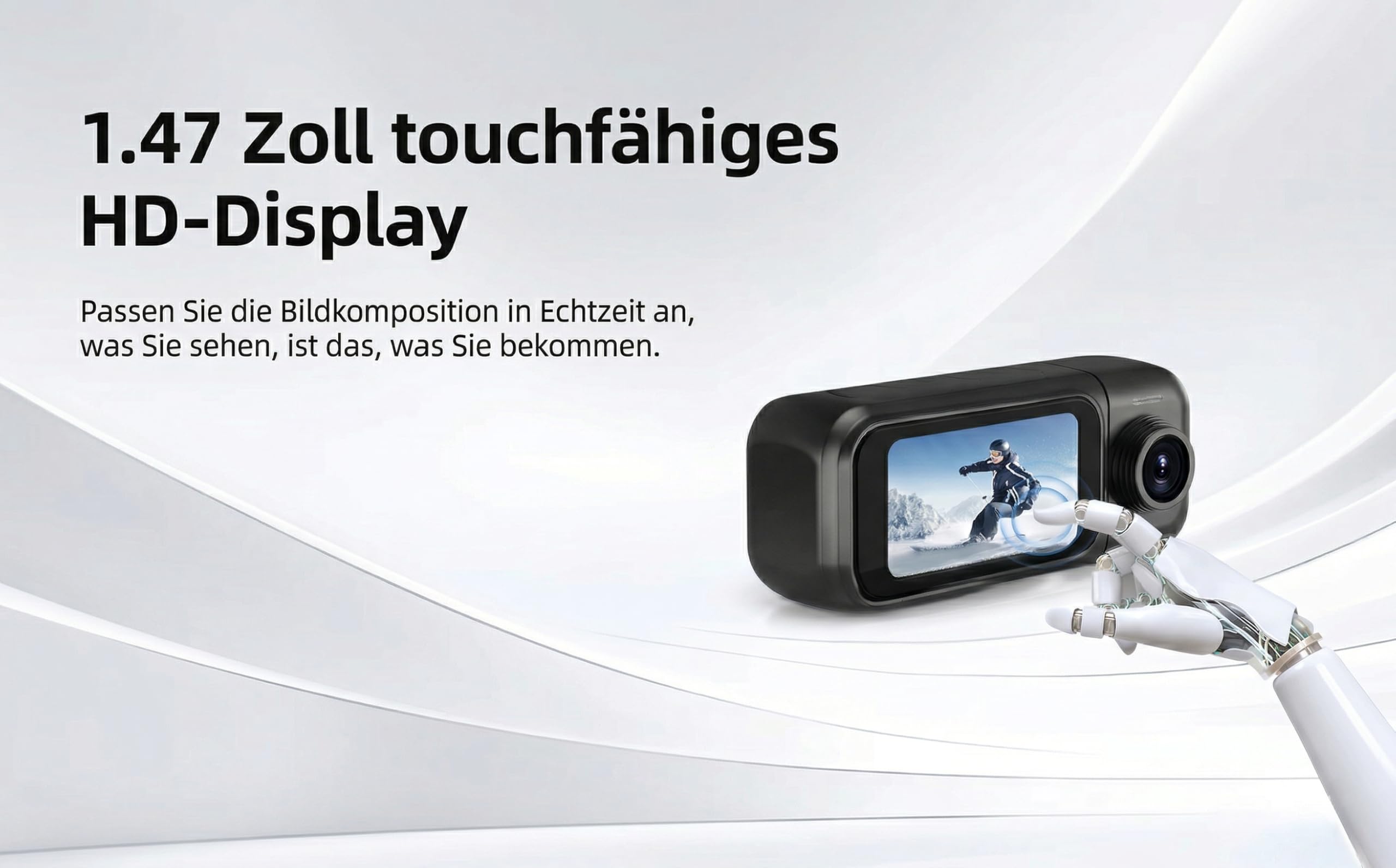 Action Cam 4K Bodycam 64GB, 1.47 Zoll Touch Display, Ladecase, Linse 180 Grad drehbar + 360 Grad Clip, Magnetische Halterung, 30m Wasserdicht, 3h Akku für Sport, Motorrad, Tauchen UVM.