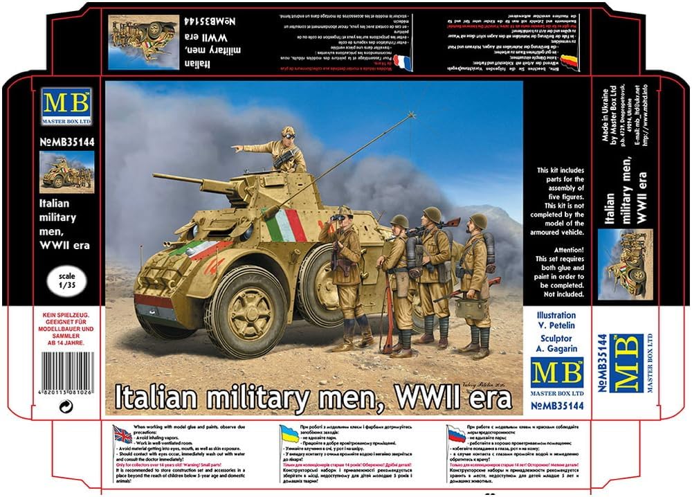 Master Box MB35144 1/35 Italian Infantry 4 + 1 Tank Soldier Second Plastic Model