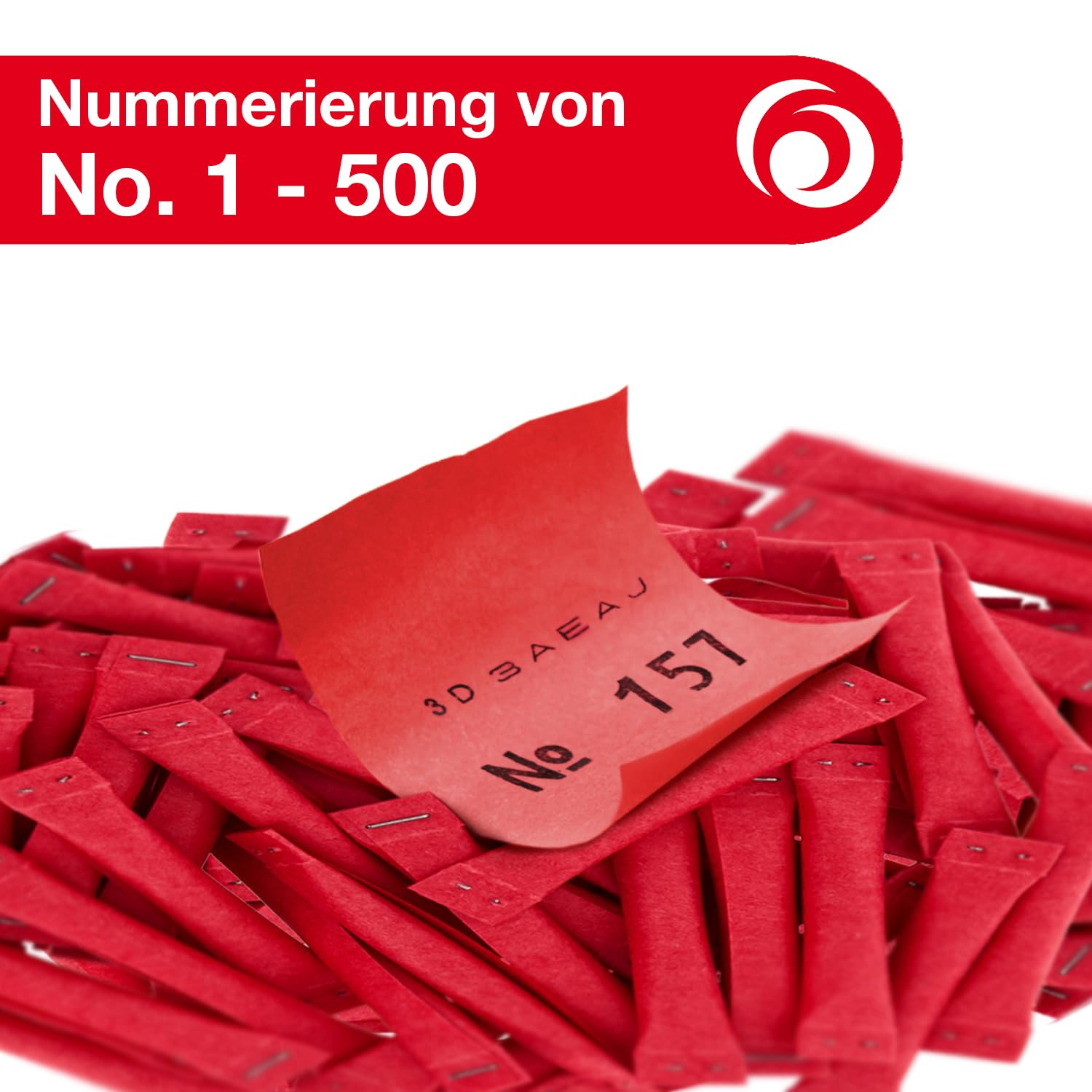 Herlitz 791855 Pack de 500 billets-gagnants 1-500 (Rouge)