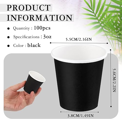Miniatura 2 de Paquete de 100 vasos de papel de 3 onzas, vasos desechables para baño, enjuague bucal, expreso, aperitivos y uso diario, adecuado para el hogar,