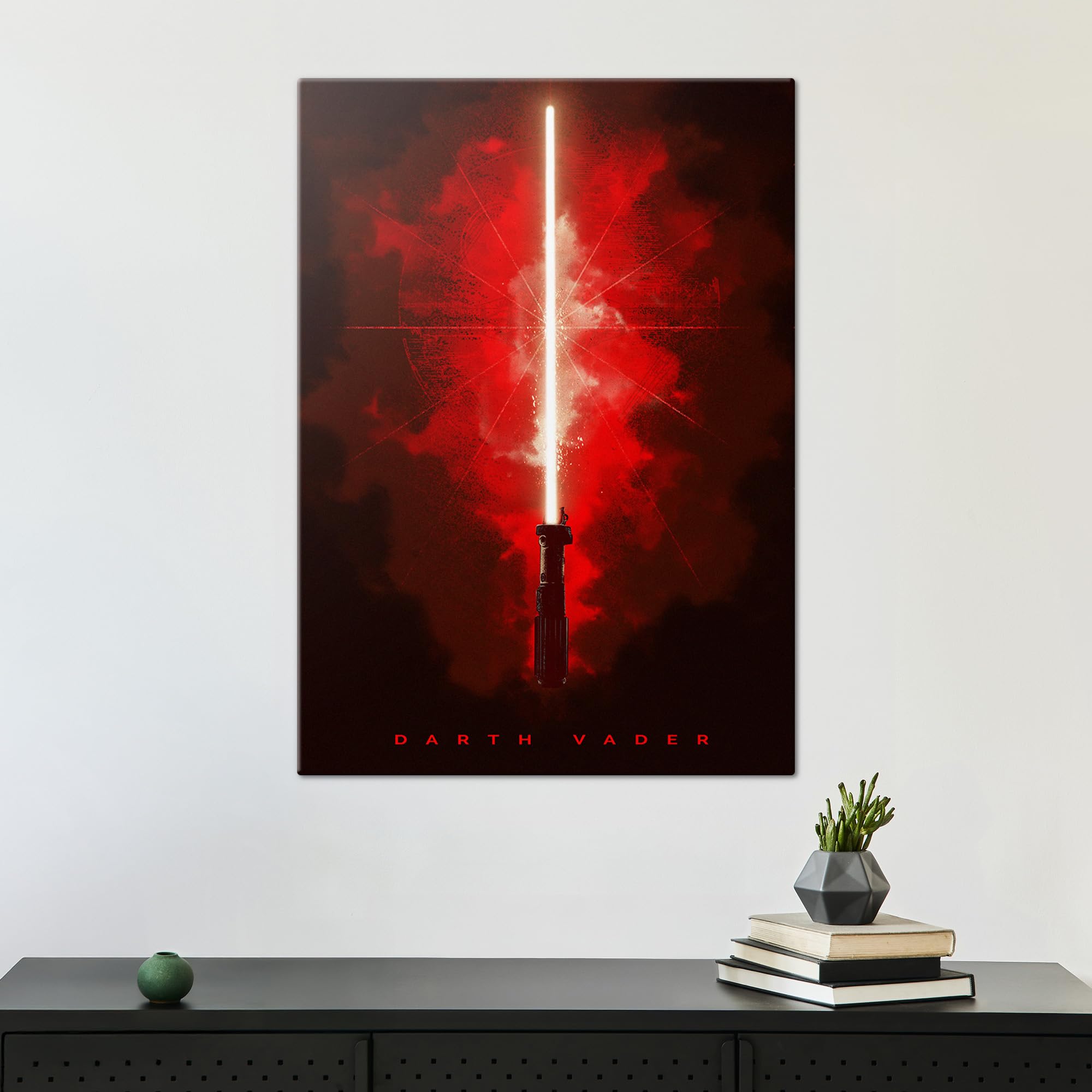 Displate Offiziell Star Wars MetallPoster Magnetische Befestigung Inklusive Lizenziert Bilder Hochwertiges Poster Star Wars - Lightsabers - Darth Vader Poster 67.5 cm x 48 cm