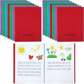 Henoyso 24 Pcs Primary Composition Notebook K-2 9 3/4 x 7 1/2 Inch Primary Journal, Notebook for Kids Supplies, Bulk Blank Writing Book for Kid to Write Draw Journal 60 Page (Mixed Color)