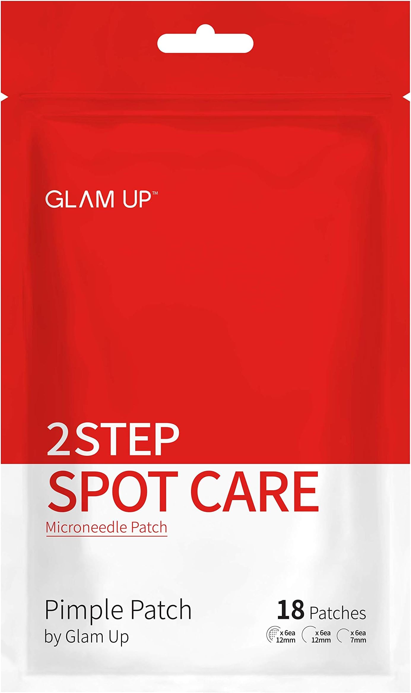 Pimple Patch by Glam Up 2 Step Spot Care, Microneedle Patch - Intensive Trouble Care, Invisible Cover Patch - 18 patches (Microneedle patch * 6ea + Hydrocolloid * 12ea)