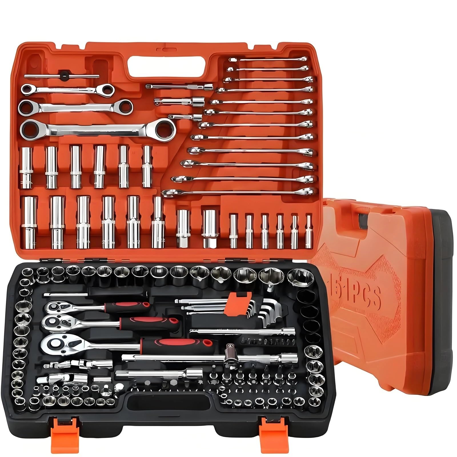 YNIYUJKL 151 Piece Ratchet Tool Set For Automotive Repair Professal Hand Tools Kit For Car Maintenance Home Use Tial Mechanics Tool Collect