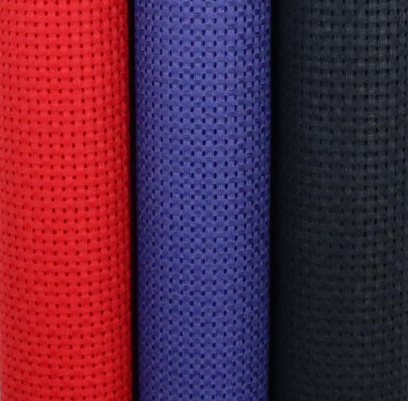 KCS 3 pc of 15" x 18"(38cmx45cm) 11 Count Cross Stitch Cotton Aida Cloth Needlework Rolled Fabric Box,11CT,Red+Royal Blue+Black